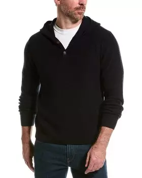 NAADAM Толстовка с капюшоном из смеси шерсти и кашемира с вафельным узором, синий