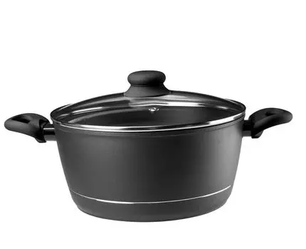 НАББИ Королевская кастрюля со стеклянной крышкой 4,5 л - черный Nabbi