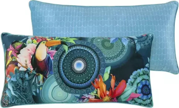 Набедренная декоративная подушка "Cailani", с окантовкой Hip 48х48 см, синий/многоцветный