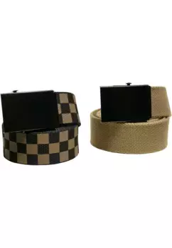 Набедренный ремень URBAN CLASSICS " Urban Classics Unisex Check And Solid Canvas Belt Belt, 2 шт.", черный