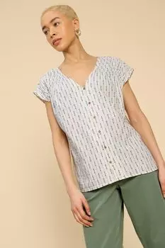 Набивной жилет Rae из органического хлопка White Stuff, белый