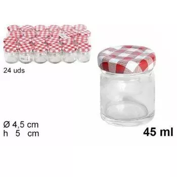 Набор 24шт. Стеклянные круглые банки с крышкой, 45 мл 103216 TrAdE Shop Traesio