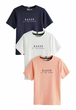 НАБОР 3 – принт на футболке 3 PACK Baker by Ted Baker, цвет blue green white