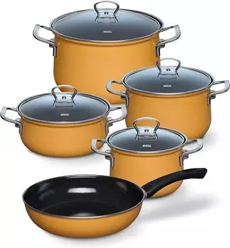 Набор эконом-класса Riess, 5 предметов, эмаль манго