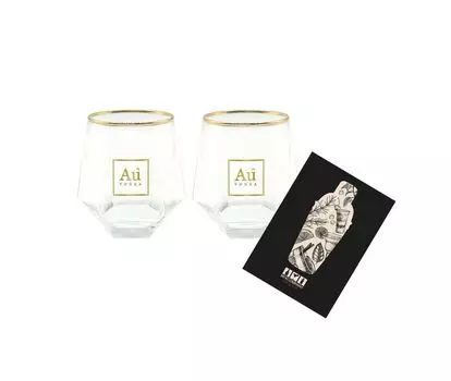 Набор акриловых стаканов Au Vodka Diamond Cut из 2 стаканов из твердого пластика Mixcompany