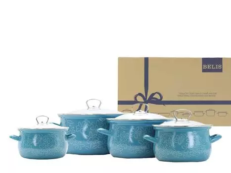 Набор эмалированной посуды FLOWER из 4 предметов Belis