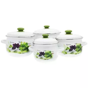 Набор эмалированной посуды из 8 предметов, набор кастрюль для индукционной готовки, набор кастрюль EMALIA RYBNIK