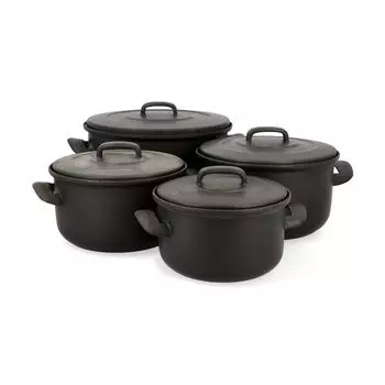 Набор эмалированных кастрюль BSE Belis SFINX, черный, 4 элемента