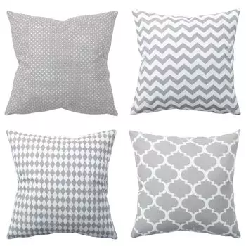 Набор «Амилиан» из 4 предметов размером 45x45 см и 18x18 дюймов; Декоративная подушка, декоративная подушка с наполнением наволочкой; Диванная подушка для украшения детской гостиной Amilian, серый