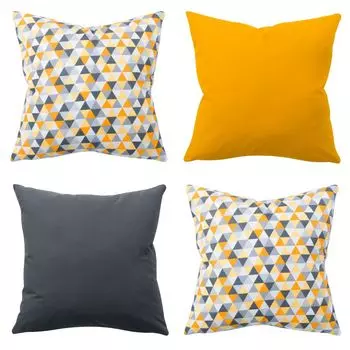 Набор «Амилиан» из 4 предметов размером 45x45 см и 18x18 дюймов; Декоративная подушка, декоративная подушка с наполнением наволочкой; Диван-подушка для украшения детской гостиной Amilian, желтый
