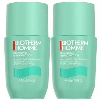 Набор антиперспирантов Homme Aquapower Cooling Effect 48 ч. 2 флакона по 75 мл Biotherm