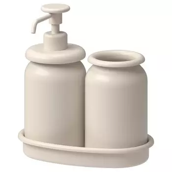 Набор аксессуаров для ванной комнаты Ikea ltjrn Bathroom, 3 шт, бежевый