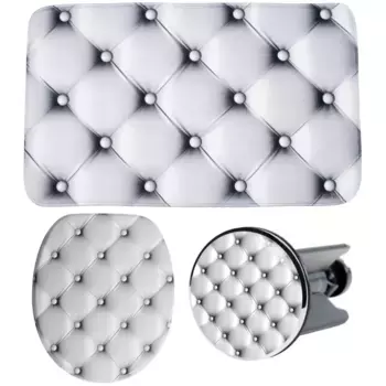 Набор аксессуаров для ванной комнаты Sanilo «Комфорт» (комплектация, 3 шт.), состоящий из сиденья для унитаза, коврика для ванной и пробки для раковины, серый