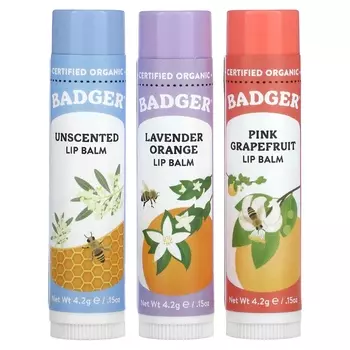 Набор бальзамов для губ Badger Company Holiday Red Box