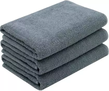 Набор банных полотенец, 3 шт., синие, 70х140 см, 100% хлопок. Zollner, серый