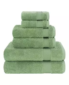 Набор банных полотенец Bekos Premium из 100% турецкого хлопка, 6 предметов American Soft Linen, зеленый