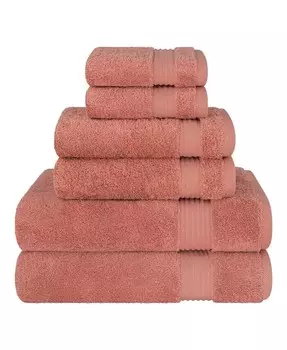 Набор банных полотенец Bekos Premium из 100% турецкого хлопка, 6 предметов American Soft Linen, оранжевый