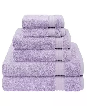 Набор банных полотенец Bekos Premium из 100% турецкого хлопка, 6 предметов American Soft Linen, фиолетовый