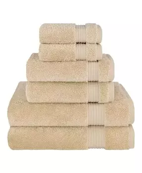 Набор банных полотенец Bekos Premium из 100% турецкого хлопка, 6 предметов American Soft Linen, бежевый