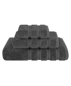 Набор банных полотенец Edison Premium из 3 предметов из 100% турецкого хлопка American Soft Linen, серый