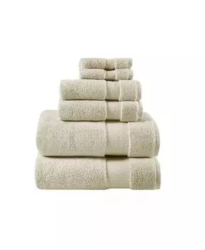 Набор банных полотенец из 100% хлопка, 6 шт., впитывающий материал, спа-полотенце для ванной комнаты, гламурный/роскошный Home Outfitters, бежевый