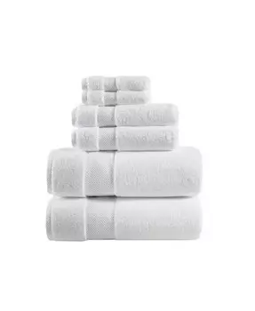 Набор банных полотенец из 100% хлопка, 6 шт., впитывающий материал, спа-полотенце для ванной комнаты, гламурный/роскошный Home Outfitters, белый