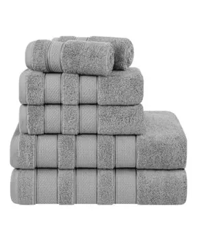 Набор банных полотенец Salem Premium из 100% турецкого хлопка, 6 предметов American Soft Linen, серебро