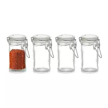 Набор баночек для специй Zeller с поворотной крышкой, 4 предмета, мини, 4,5 x 8,4 см, 19957 г, прозрачный