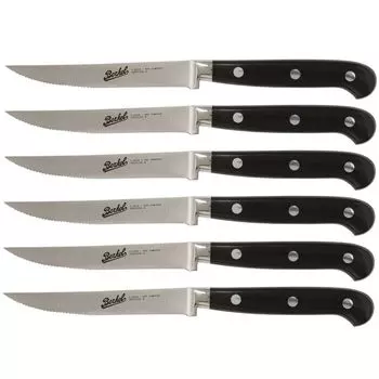 Набор BERKEL, 6 зубчатых ножей для стейка Adhoc, черный