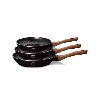 Набор Berlinger Haus с 3 гранитными сковородками Ebony Rosewood 12573 BerlingerHaus