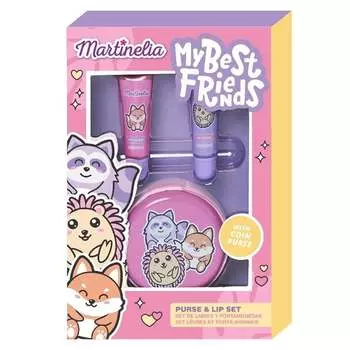 Набор блесков для губ, 2 шт. + металлическая сумка на молнии Martinelia, My Best Friends Purse & Lips