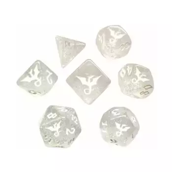 Набор блесток Poly Set — Silverclaw с белым (7), Dragon Dice (Black Oak)