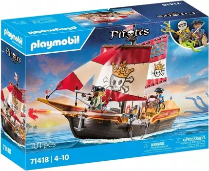Набор Блоков Playmobil «Пиратский Корабль» 71418
