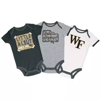 Набор боди из трех предметов Infant Champion черного/серого/белого цвета Wake Forest Demon Deacons Champion