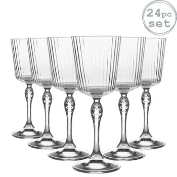 Набор бокалов для коктейля Bormioli Rocco, 24 предмета, Америка 20-х годов, винтажный бокал для коктейля в стиле ар-деко, 250 мл