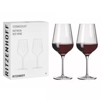Набор бокалов для красного вина со звездообразной огранкой № 2 от команды дизайнеров Ritzenhoff, прозрачный