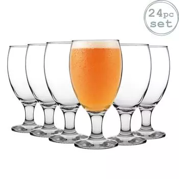 Набор бокалов для пива LAV Rich Classic Snifter, 24 предмета — большие чашеобразные бокалы для крафтового пива и эля — прозрачные — 590 мл