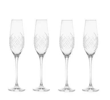 Набор бокалов для шампанского B.BOHEMIAN WINDY, 4 шт. по 210 мл, эксклюзивные бокалы для шампанского, бокалы для просекко, бокалы для шампанского