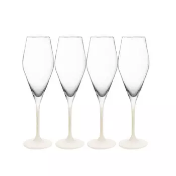 Набор бокалов для шампанского производства Rock blanc, 4 шт 0,26 л Villeroy & Boch, белый/прозрачный