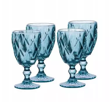 Набор бокалов для вина 4 шт. Бокалы для красного вина, 310 мл, бокалы для белого вина, чашка для вина, синяя Sonstige