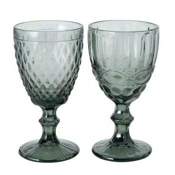 Набор бокалов для вина 6 шт. Аврора 2сорт. Можно мыть в посудомоечной машине, высота 17см, серое стекло Boltze, серый