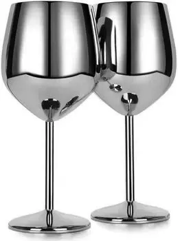 Набор бокалов для вина из нержавеющей стали из 2 небьющихся бокалов из розового золота по 18 унций, бокалы для вина, небьющиеся бокалы для коктейля и джина для вечеринки, годовщины свадьбы (черный) yozhiqu