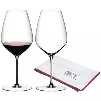 Набор бокалов для вина Riedel VELOCE Syrah / Shiraz, 2 шт. + салфетка для полировки