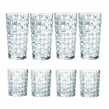 Набор бокалов Nachtmann Bossa Nova, 8 предметов, 4 стакана для лонг-дринков + 4 стакана для виски, хрустальный бокал