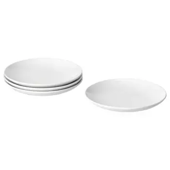 Набор боковых тарелок, белый, 20 см, 4 шт. GODMIDDAG IKEA