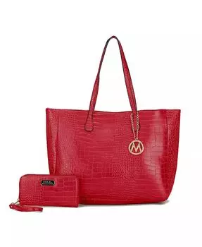 Набор большой сумки и кошелька Sadie от Mia K Mkf Collection, красный