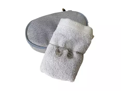 Набор Borbonese Twist Jewelry Box With 1 Sponge Lavette And Bracelet, 3 предмета, серый