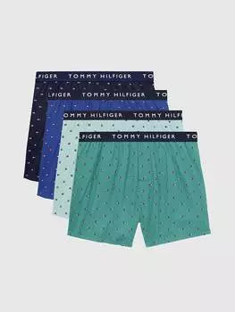 Набор боксеров Tommy Hilfiger Woven Cotton, 4 предмета, синий