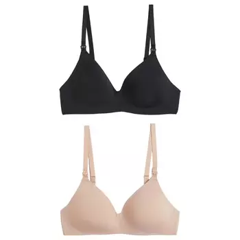 Набор бюстгальтеров для беременных H&amp;M Padded Nursing, 2 предмета, бежевый/черный