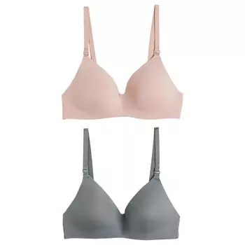 Набор бюстгальтеров для беременных H&amp;M Padded Nursing, 2 предмета, серо-зеленый/пудрово-розовый